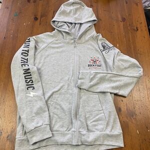 Rock Fest Half Marathon 5K Gray Hoodie Men L Smuttynose Brewing Hampton Beach NH